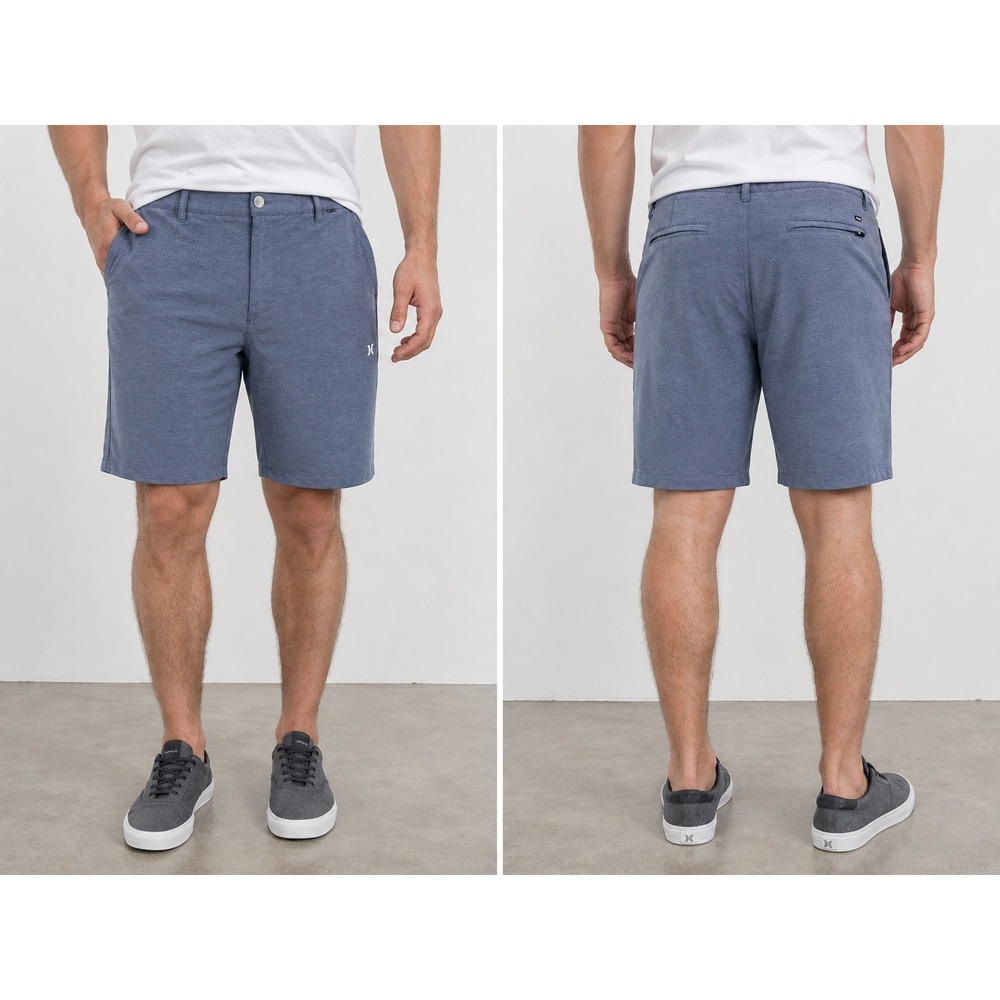 Hurley Hybrid Spacedye Walk Shorts Men's 40 Blue Polyester Performance Stretch